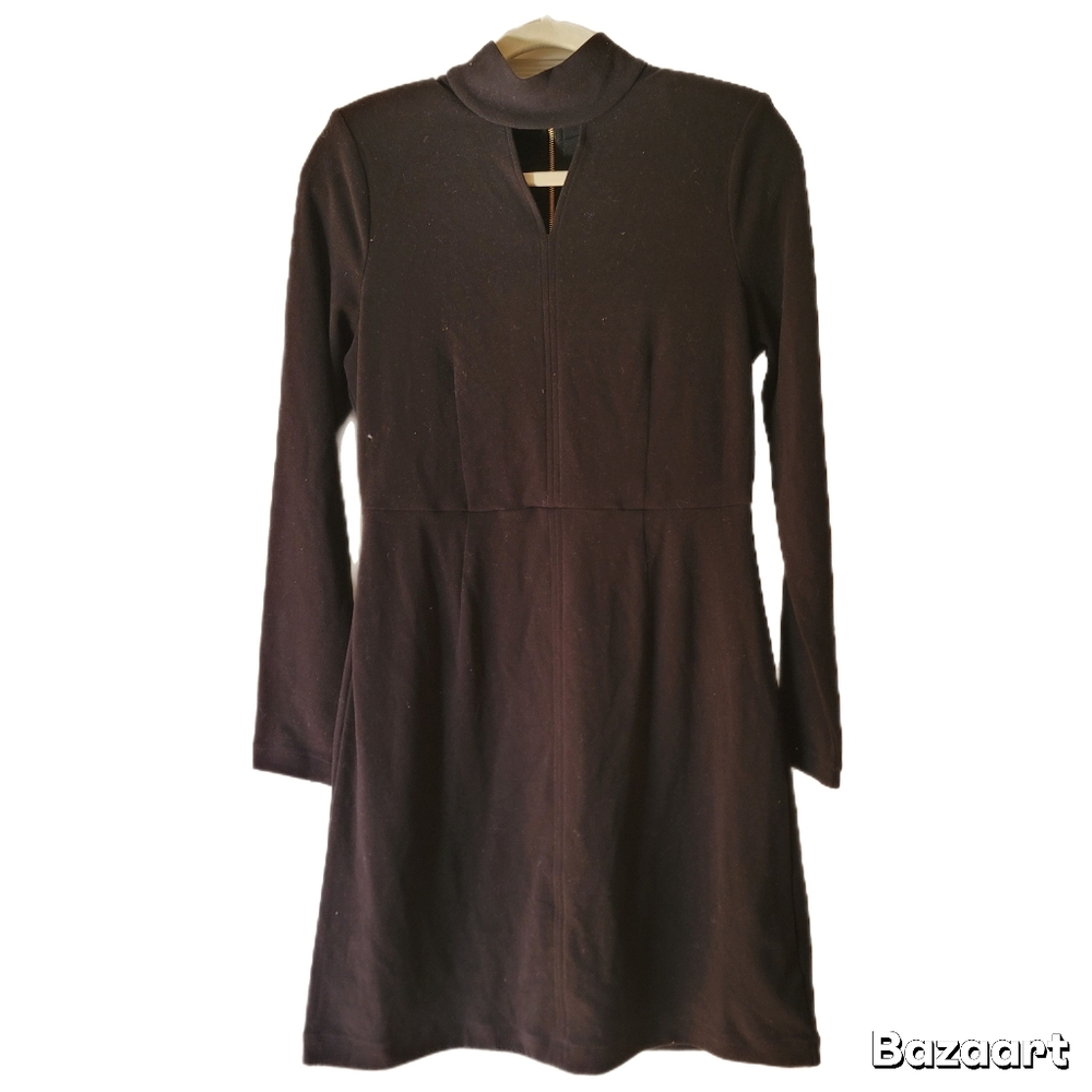 Cabi Harper Dress S Small Black Long Sleeve